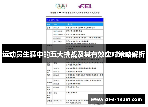 运动员生涯中的五大挑战及其有效应对策略解析 运动员生涯中的五大挑战及其有效应对策略解析