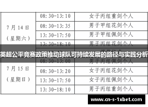 英超公平竞赛政策推动球队可持续发展的路径与实践分析 英超公平竞赛政策推动球队可持续发展的路径与实践分析